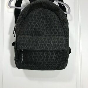 Christian Louboutin Zip N Flap Black Monogram Logo Jacquard Backpack EUC